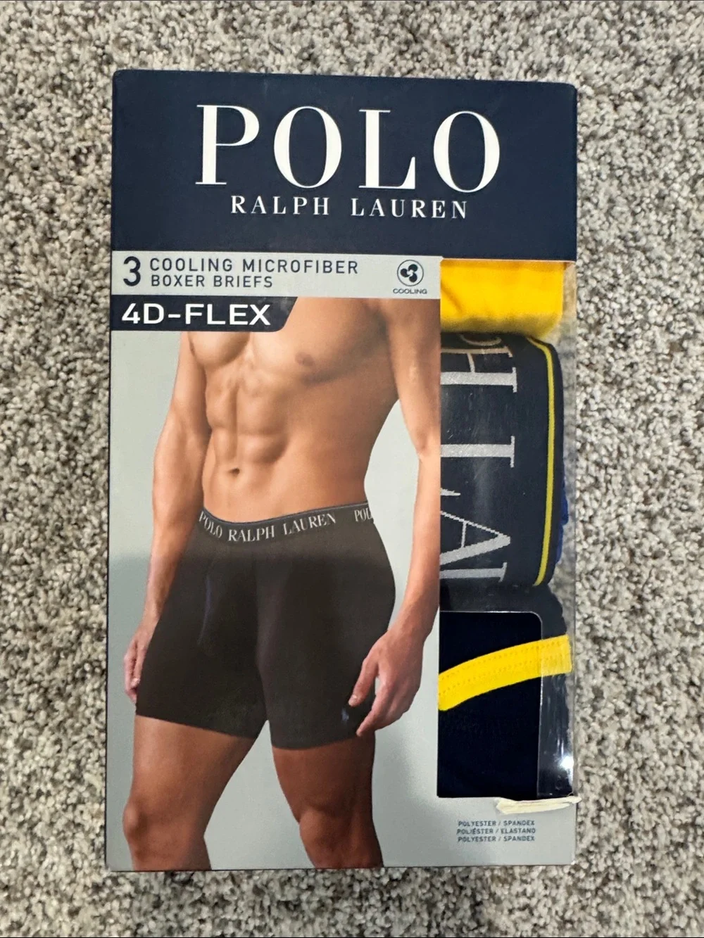 Polo by Ralph Lauren Black & Navy Boxer Brief 3-Pack with Yellow Trim
